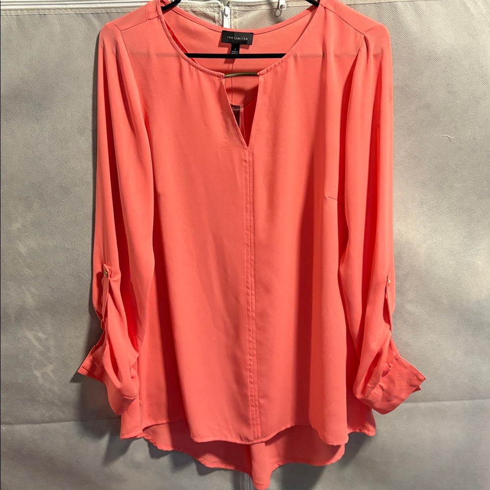 The Limited Salmon V-Neck Blouse